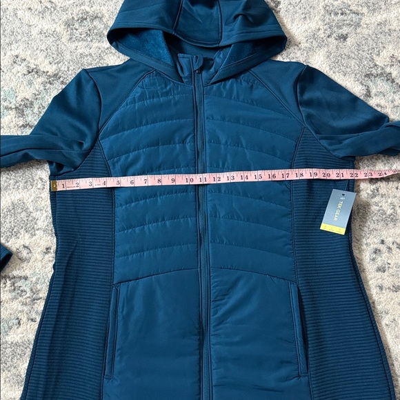 Tek Gear Women's Hooded Long Mixed-Media Jacket in Blue Crayon - Picture 4 of 9